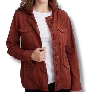 Lily Aldridge for Velvet ‘Ruby’ Lightweight Cotton Army Jacket in Burgundy Sz M